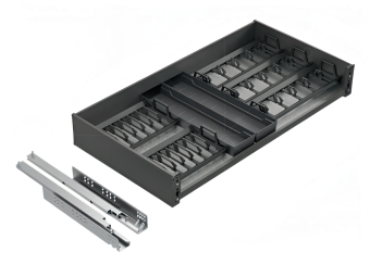 К-т многофункционального ящика LAMBO L=800мм, H=134мм, на напр. с аморт., т - серый